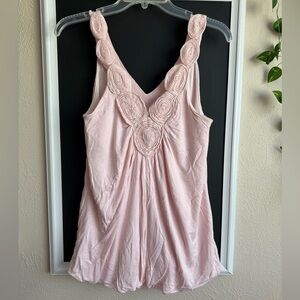 Pretty Good Light Pink Rosette Tank Top